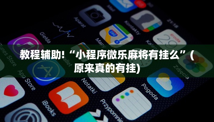 教程辅助!“小程序微乐麻将有挂么”(原来真的有挂)