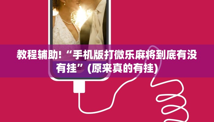 教程辅助!“手机版打微乐麻将到底有没有挂”(原来真的有挂)