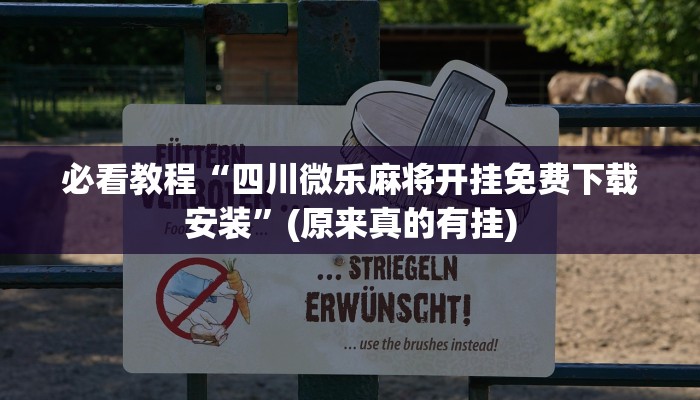 必看教程“四川微乐麻将开挂免费下载安装”(原来真的有挂)