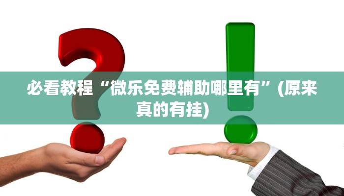 必看教程“微乐免费辅助哪里有”(原来真的有挂)