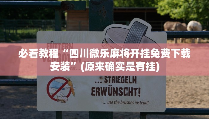 必看教程“四川微乐麻将开挂免费下载安装”(原来确实是有挂)