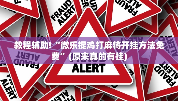 教程辅助!“微乐捉鸡打麻将开挂方法免费”(原来真的有挂)