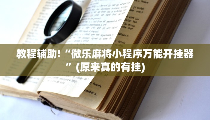 教程辅助!“微乐麻将小程序万能开挂器”(原来真的有挂)