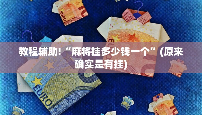 教程辅助!“麻将挂多少钱一个”(原来确实是有挂)