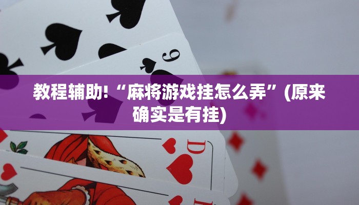 教程辅助!“麻将游戏挂怎么弄”(原来确实是有挂)