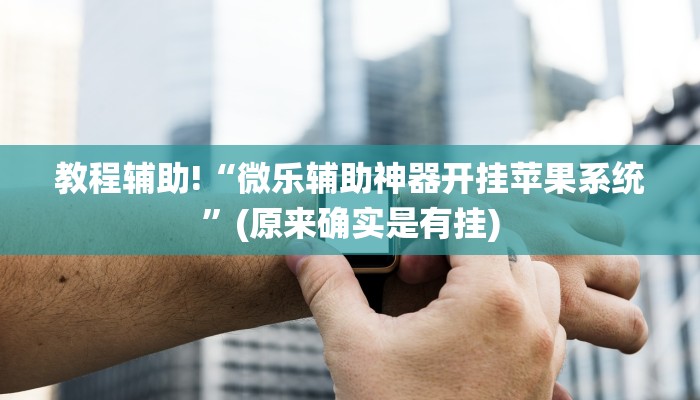 教程辅助!“微乐辅助神器开挂苹果系统”(原来确实是有挂)