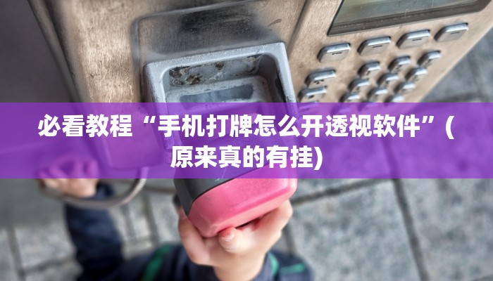 必看教程“手机打牌怎么开透视软件”(原来真的有挂)
