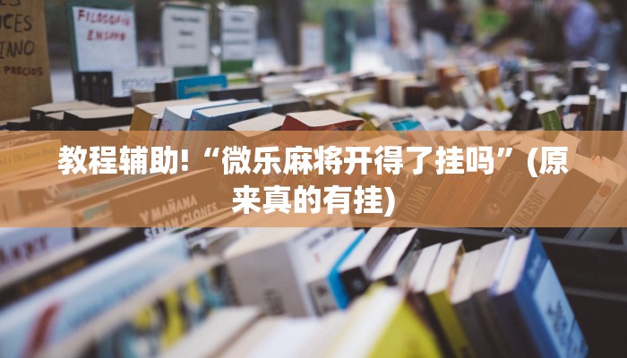 教程辅助!“微乐麻将开得了挂吗”(原来真的有挂)