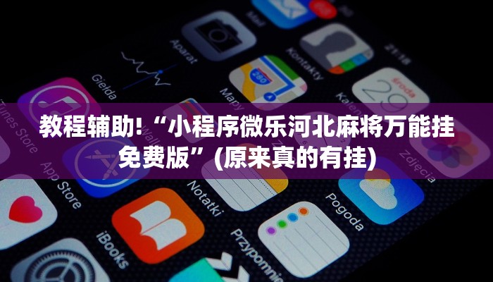 教程辅助!“小程序微乐河北麻将万能挂免费版”(原来真的有挂)