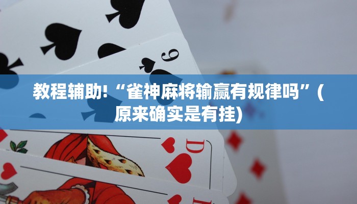 教程辅助!“雀神麻将输赢有规律吗”(原来确实是有挂)