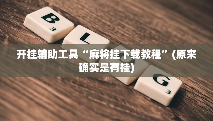 开挂辅助工具“麻将挂下载教程”(原来确实是有挂)