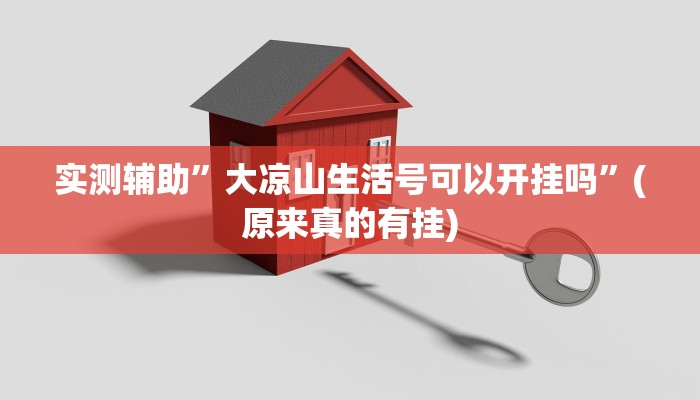 实测辅助”大凉山生活号可以开挂吗”(原来真的有挂)