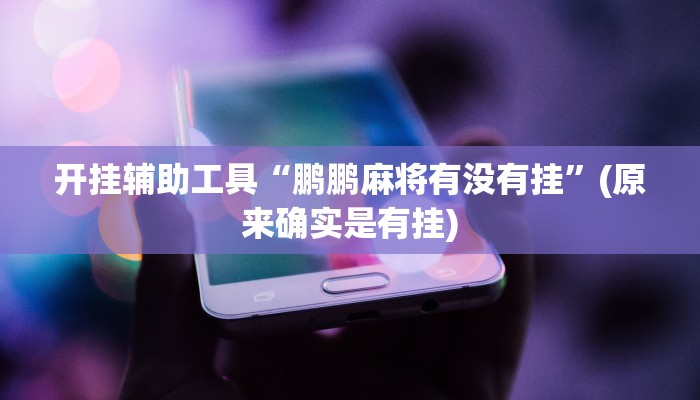 开挂辅助工具“鹏鹏麻将有没有挂”(原来确实是有挂)