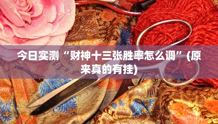 今日实测“财神十三张胜率怎么调”(原来真的有挂)