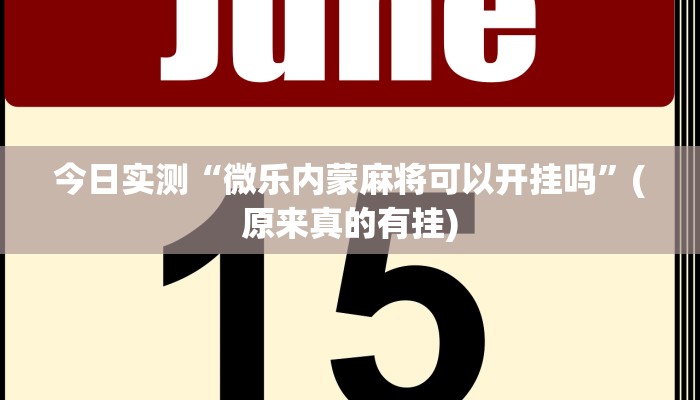 今日实测“微乐内蒙麻将可以开挂吗”(原来真的有挂)