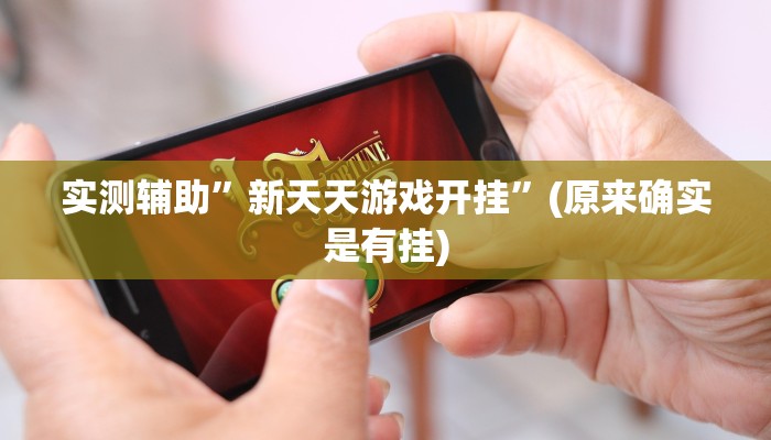 实测辅助”新天天游戏开挂”(原来确实是有挂)
