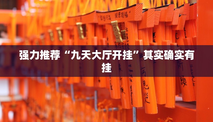 强力推荐“九天大厅开挂”其实确实有挂