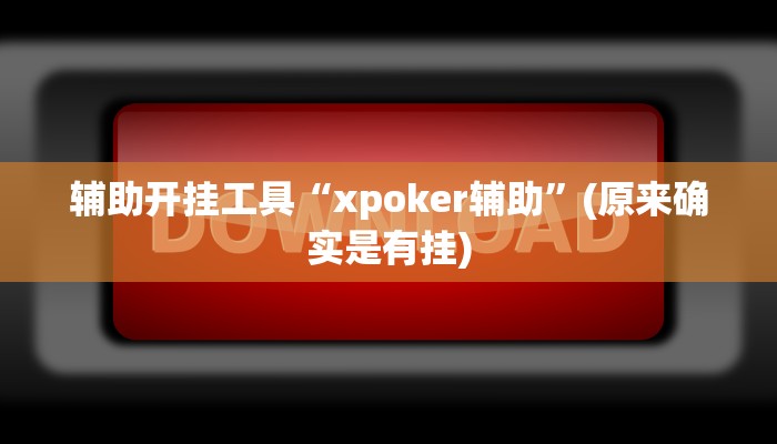 辅助开挂工具“xpoker辅助”(原来确实是有挂)
