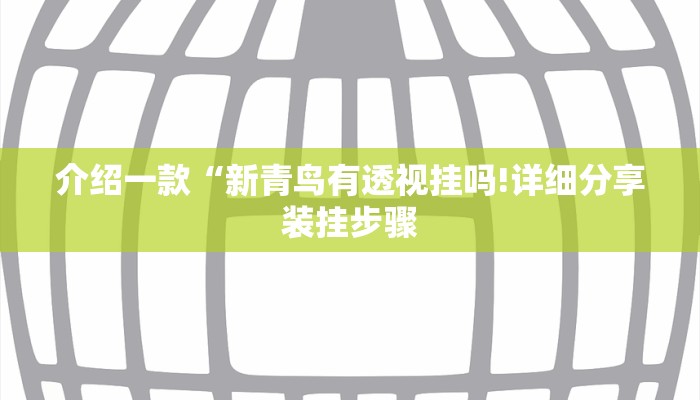 介绍一款“新青鸟有透视挂吗!详细分享装挂步骤