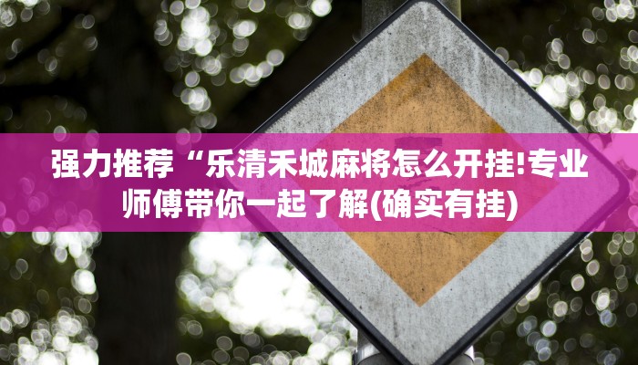 强力推荐“乐清禾城麻将怎么开挂!专业师傅带你一起了解(确实有挂)