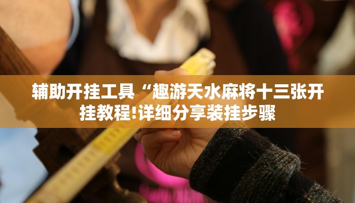 辅助开挂工具“趣游天水麻将十三张开挂教程!详细分享装挂步骤