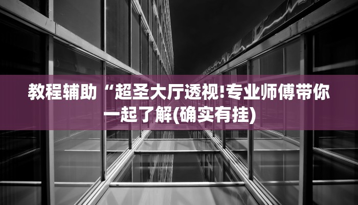 教程辅助“超圣大厅透视!专业师傅带你一起了解(确实有挂)