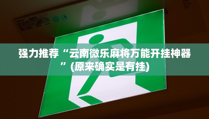 强力推荐“云南微乐麻将万能开挂神器”(原来确实是有挂)