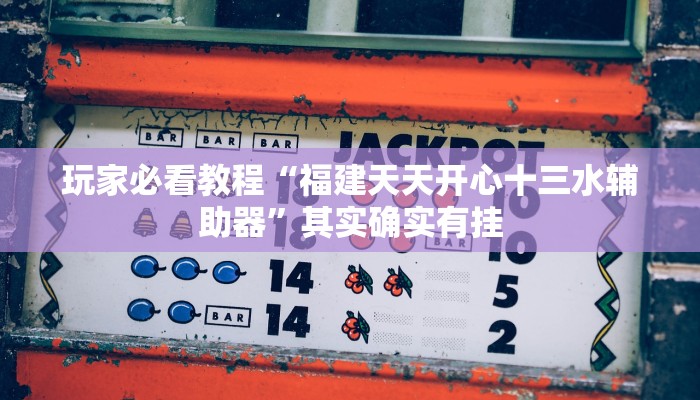玩家必看教程“福建天天开心十三水辅助器”其实确实有挂