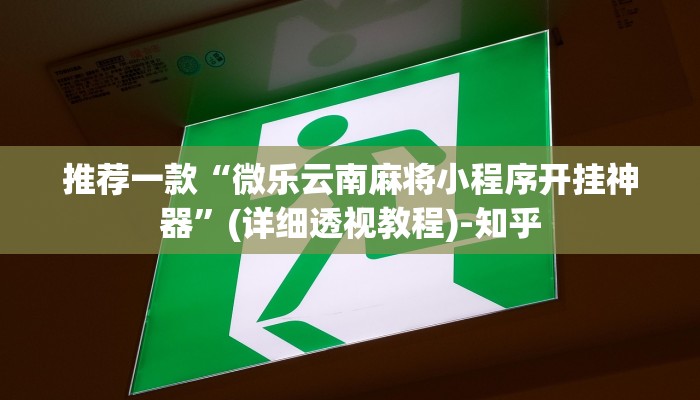 推荐一款“微乐云南麻将小程序开挂神器”(详细透视教程)-知乎