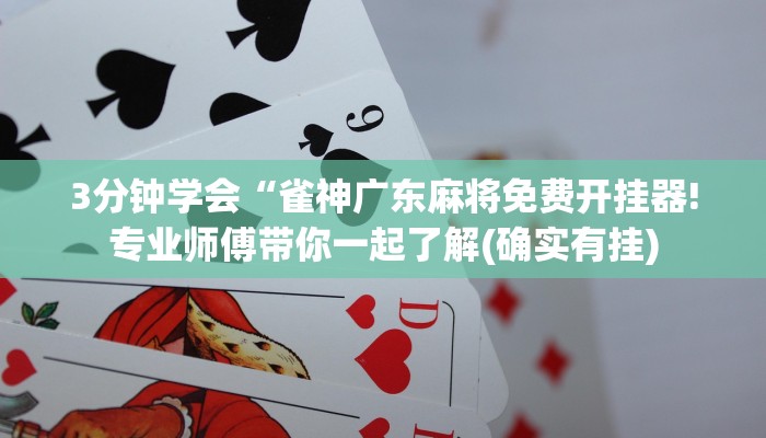 3分钟学会“雀神广东麻将免费开挂器!专业师傅带你一起了解(确实有挂)