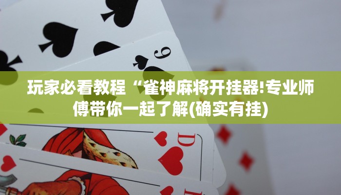 玩家必看教程“雀神麻将开挂器!专业师傅带你一起了解(确实有挂)