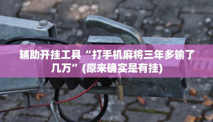 辅助开挂工具“打手机麻将三年多输了几万”(原来确实是有挂)