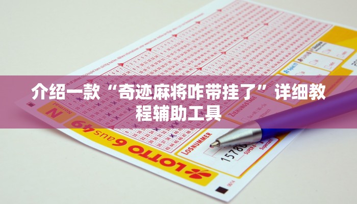 介绍一款“奇迹麻将咋带挂了”详细教程辅助工具