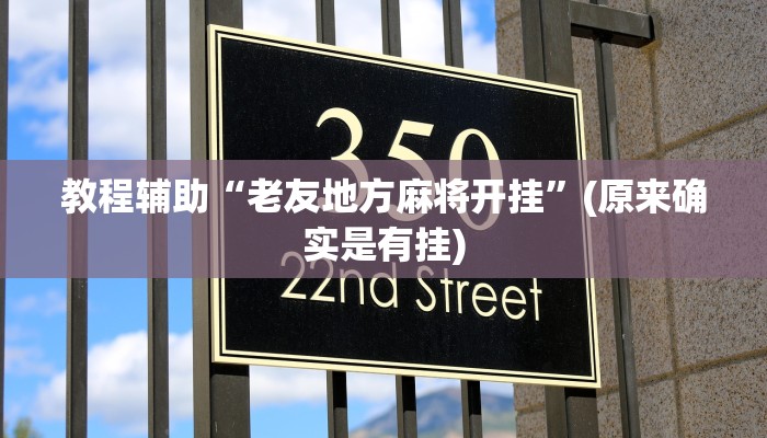 教程辅助“老友地方麻将开挂”(原来确实是有挂)
